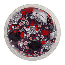 Maniglie per cassetti Manopole per cassetti Manopole rotonde Confezione da 4 per armadietto, cassetti, cassettiere, cassettiere ecc - Tè cinese dal design retrò