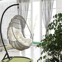 Cuscino per sedia a dondolo, cuscino per sedia a dondolo, cuscino per sedia a dondolo, in vimini rattan, a forma di uovo, per casa, giardino, sedia non inclusa (bianco)