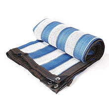 YS Panno Parasole Multiuso per Esterni, Rete Colorata Resistente Ai Raggi Uv con Nastro Rinforzato e Occhiello per Fiori Di Piante,Blu + Bianco,8X8M