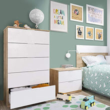 iperbriko Cassettone cassettiera Camera Bianco Rovere cm 60 x 40 x 110 h