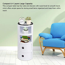 Componibile,Mobile Bagno 4 Strati Componibile,Contenitore di Stoccaggio Porta Scorrevole di Forma Rotonda per la Casa,Bianco,32 * 76cm