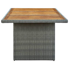 FAMIROSA Tavolo da Giardino Grigio Chiaro in Polyrattan e Legno Acacia