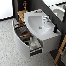 Kiamami Valentina MOBILE BAGNO CURVO SOSPESO CM 82 CON LAVABO E SPECCHIO | RIVA