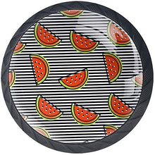 Red Summer Watermelon Black Stripes Pomelli per Porta Set di 4 Pomelli per Mobili Manopole per Cassetti Cucina Armadio Vetro