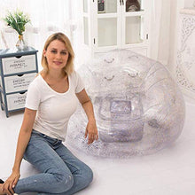 BANGSUN - Poltrona gonfiabile con paillettes glitterate trasparente, per divano pigro, colore: Argento