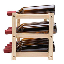 N/Z Home Equipment Stemware Racks 12 Bottle Wooden Stackable Wine Rack Freestanding for Table Bar or Counter Modern Minimalist Design Easy Assembly Sweet And Dry Wines for Bar Kitchen Cabinet