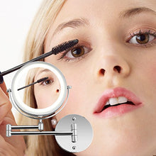 Himimi Specchio cosmetico con Illuminazione a LED, cosmetico da Parete, Specchio ingranditore compartimento 1x / 5X - 360 ° Orizzontale orientabile e Verticale