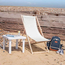 Harbour Housewares Sedia a Sdraio Pieghevole Tradizionale - Regolabile - Panna - 2 Pezzi