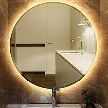 MUPAI Specchio bagno rotondo a parete, con specchio luminoso a LED, con interruttore tattile e funzione nebbia, diametro 60 cm / 70 cm / 80 cm (Bianco caldo, 60cm)
