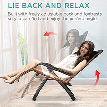 Zero Gravity - Sedia pieghevole pieghevole da giardino, sedia reclinabile regolabile con supporto per tazza e telefono