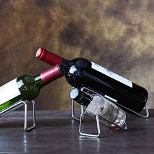 BESTonZON Espositore per Vino in Ferro battuto Scaffale per Bottiglie da Birra per Vino Supporto per ripiano da Cucina per banconi da Cucina Bancone da Bar (Argento Brillante)