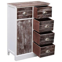 Festnight Credenza con 10 Cassetti in Legno Marrone 113x30x79 cm