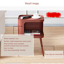 Comodino,Tavolino Laterale Tavolino Frontale, Comodino da Camera da Letto, Tavolo Finale Completamente Assemblato, Squarettabile con Vano Portaoggetti Aperto Ha 4 Gambe (Color : Red)