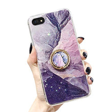 Suhctup Compatibile con Samsung Galaxy S9 Plus / S9+ Custodia in Slim Morbido Silicone TPU,Marmo Design con Glitter Brillantini Bling Cristallo Chiara Paraurti Protettiva Cover con Ring Kickstand -7