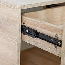 Flyelf Set di 2 Comodino Camera da Letto con Cassetto e Scompartimento,Tavolino (B_Legna)
