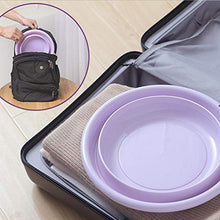 Portable Lavabo Bagno Pieghevole Lavabo Tondo per la Lavanderia Camping Viaggio, Viola L