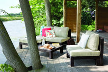 Allibert 212361 - Set Lounge Nevada, Effetto Rattan, in plastica, Colore: Marrone