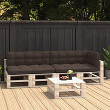 Tidyard 5 pz Cuscini per mobili in Pallet Trapuntati e Imbottiti, per divani, per Interni ed Esterni, per Salotto, terrazza, Giardino,120 x 80 x 12 cm,Grigio Talpa