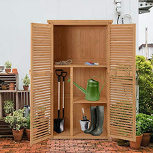 Outsunny Capanno per Attrezzi e Utensili da Giardino con 4 Scompartimenti in Legno di Abete Impermeabile 87x46.5x160cm
