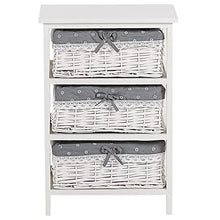 Cassettiera a Torre con 3 Ceste 58 x 40 cm Bianco e Grigio Zuri Zuri