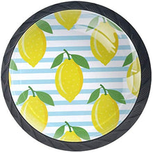 Limoni A Strisce Blu Pomelli per Porta Set di 4 Pomelli per Mobili Manopole per Cassetti Cucina Armadio Vetro