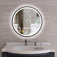 Specchio per Il Trucco Smart Touch Interruttore Bagno Rotonda Specchio LED, Classic Black, 700 * 700 mm, 5 MM Silver Mirror