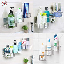 Scaffale da appendere al bagno, ad angolo, per doccia, in acciaio inox, autoadesivo
