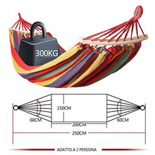 KANINO Amaca da Giardino, Amaca da Interno con Cuscino Gonfiabile e Borsa Portaoggetti, Amache Cotone Portatile per Giardino/Cortile/Spiaggia/Viaggio/Balcone (Rosso 200 x 150cm)