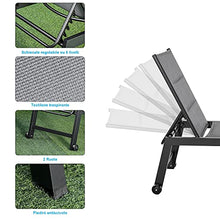Outsunny Sdraio da Giardino Reclinabile su 5 Livelli Rivestimento Imbottito, Alluminio e Textilene, 72x168x102cm Grigio