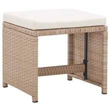 SKM Set da Pranzo da Giardino 17 pz con Cuscini in Polyrattan Beige