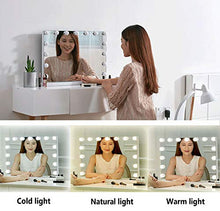 Specchio Cosmetico con Luci A LED,Specchio Cosmetico per Trucco con 15 Lampadine A LED E 3 Luci Dimmerabili,Controllo Touch,Bianco