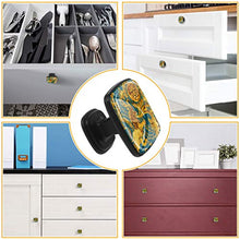 Fiamma del leone d'oro Pomelli per Porta Set di 4 Pomelli per Mobili Manopole per Cassetti Cucina Armadio Vetro