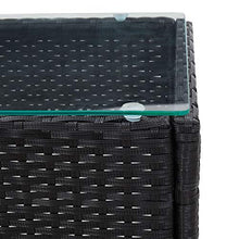 Tidyard Set Divani da Giardino in Polyratta, Set di Mobili da Giardino, Set Divano Esterno con Cuscinin Nero 4 pz
