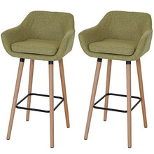 Serie Malmoe 2X sgabelli T381 Tessuto Legno Massiccio Verde