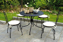 vorghini Tavolo Tondo da Giardino Ø90 cm in Ferro Baveno Nero