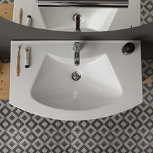Kiamami Valentina MOBILE BAGNO SOSPESO CM82 CON CASSETTONE CURVO CAPPUCCINO LUCIDO | RIVA
