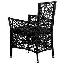 vidaXL 2X Sedie da Pranzo da Esterno in Polyrattan Nero Giardino Seduta Sedile