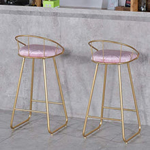 FLYTYSD Moderno Bar Sgabelli con I Piedini di Metallo Oro, Bar Moderno Altezza Sedia di Velluto Imbottito Sedile Imbottito, Bar Bistro Cucina Dining Chair Sgabelli,75cm