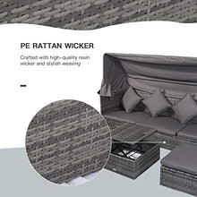 Set Salotto da Giardino Divano 2 Poltrone e Tavolino in Rattan Grigio