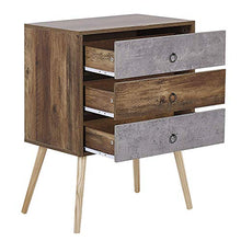 Beliani Cassettiera Rustica da Soggiorno 3 Cassetti Grigio e Legno Scuro Batley