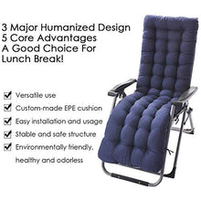 Cuasting, cuscino per sedia da sole, tappetino per mobili da giardino, spesso imbottito, per viaggi, vacanze, interni ed esterni (155,2 x 48 x 7,9 cm, blu navy)
