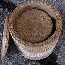 Home-life Straw Storage - Sgabello in Ecopelle Ottoman, A+b
