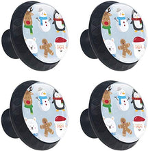 Orso e pinguino di Santa Renna di Natale Pomelli per Porta Set di 4 Pomelli per Mobili Manopole per Cassetti Cucina Armadio Vetro