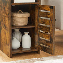 VASAGLE Comodino, Tavolino con 1 Ripiano e 1 Scomparto Portaoggetti con Anta a Persiana, per Camera da Letto, Soggiorno, Studio, 30 x 50 x 60 cm, Marrone Vintage LET154X01