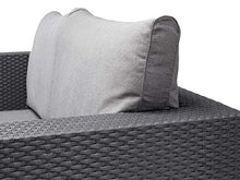 Mediawave Store - Salotto da Giardino in Resina Modello Salta Sofa' con Tavolino per Appoggio, Divano 2 Posti e 2 Poltrone, Salottino da Esterno Ideale per Giardino, Terrazza e Bar (Antracite)
