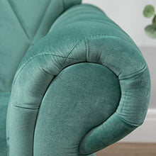 homcom Divano 2 Posti in Legno e Velluto Verde, Spessa Imbottitura, Design Vintage rétro, 148 x 72 x 76cm