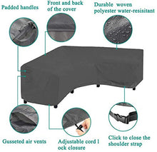 AlaSou - Set di coperture per mobili da giardino, a forma di L, impermeabile, per mobili da giardino, protezione per panca (grigio)