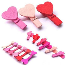 SaySure - 12Pc/Bag Mini Heart Love Wooden Clothes Photo Paper