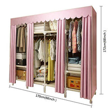HMEIGUI - Armadio portatile per vestiti, in tessuto, con chiusura lampo, colore: rosa