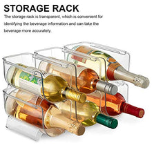 Scaffale, organizer trasparente per bottiglie di vino, impilabile, in plastica per ripiani da cucina, dispensa, frigorifero.